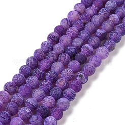 Natural Crackle Agate Beads Strands&nbsp;X-G-G055-8mm-8