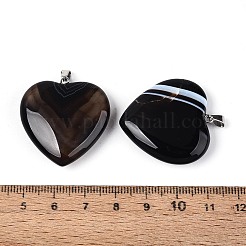 Natural Black Banded Agate(Dyed & Heated) Pendants&nbsp;G-T143-51A