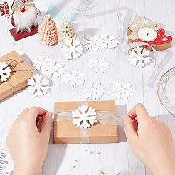 未完成の木片  ウッドスノーフレーク  工芸品のDIY絵画用品  ホワイト  4.85~4.9x4.35x0.15cm&nbsp;WOOD-WH0027-65