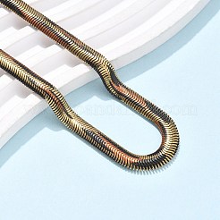 5.5MM Spray Painted Snake Skin 304 Stainless Steel Herringbone Chain Necklaces for Women&nbsp;NJEW-C083-03G