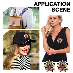 6Pcs Embroidery Beading Felt Cloth Iron On/Sew On Patches with Paillette&nbsp;PATC-HY0002-06