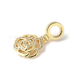 Brass Micro Pave Cubic Zirconia European Dangle Charms&nbsp;ZIRC-I071-23G