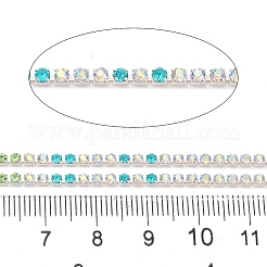ラインストーンと鉄のカップチェーン  スプールで  ペリドット  2x2x2mm  約10ヤード/ロール&nbsp;CH-A007-01H