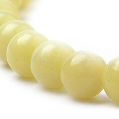 天然石レモンジェイド翡翠ビーズ連売り  ラウンド  4mm  穴：1mm  約90個/連  15.7インチ&nbsp;G-S259-46-4mm