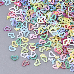 装飾アクセサリー  ポリ塩化ビニールのプラスチック製のスパンコール/スパンコールビーズ  ハート  ミックスカラー  1.5~3x2.5~4x0.4mm&nbsp;X-PVC-T005-001