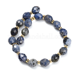 天然デュモージェライトビーズ連売り  ラウンド  多面カット  シードビーズで  8~9x7~8mm  穴：1mm  約18~20個/連  7.48''（19cm）〜7.87''（20cm）&nbsp;GG-CBA4A3B-A07