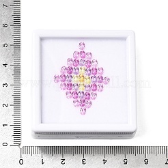 41 個のキュービックジルコニアカボション  後ろ向き  オーバル  多面カット  ミックスカラー  4x3mm&nbsp;CU-F002-05E