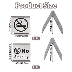2Pcs 2 Styles Stainless Steel No Smoking Public Signs Stand&nbsp;STAS-DJ0001-05