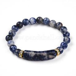 Natural Blue Spot Jasper Beads Stretch Bracelets&nbsp;BJEW-T022-04I