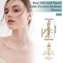 10Pcs Brass Micro Pave Clear Cubic Zirconia Pendants&nbsp;ZIRC-BBC0001-27