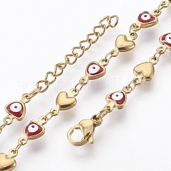 Ion Plating(IP) 304 Stainless Steel Link Chain Bracelets&nbsp;BJEW-P236-30G-01