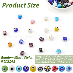 200Pcs 2Bags Handmade Millefiori & Evil Eye Lampwork Beads&nbsp;LAMP-PA0001-69