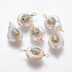 Natural Pearl Links connectors&nbsp;PEAR-L027-03