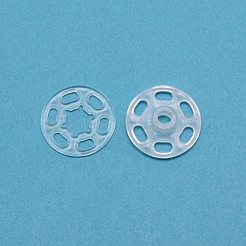 プラスチック製の縫製スナップボタン  プレススタッド  衣服のボタン  フラットラウンド  透明  17.5x5mm  穴：4.5x2.5mm&nbsp;DIY-WH0304-118E-02