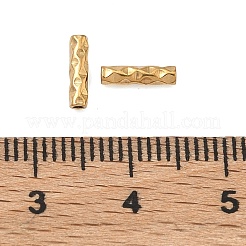 304ステンレスチューブビーズ  イオンプレーティング（ip）  テクスチャードチューブ  ゴールドカラー  8x2mm  穴：0.9mm&nbsp;STAS-Z192-07G-03