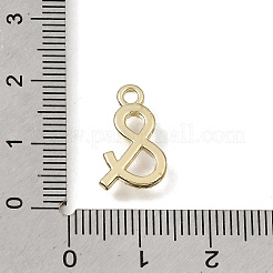 真鍮とプラスチックのパールペンダント  アンパサンド記号のチャーム  ライトゴールド  16x10x2mm  穴：1.8mm&nbsp;PL-CBAE379-06LG-A