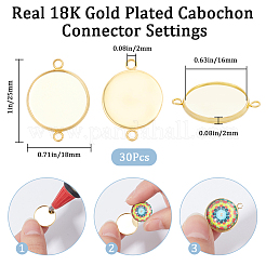 30Pcs 304 Stainless Steel Cabochon Connector Settings&nbsp;STAS-BBC0004-67A-G