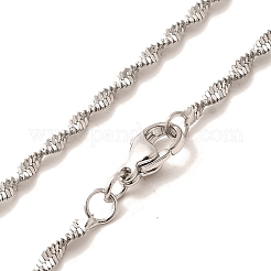 2mm Rack Plating Brass Singapore Chain Necklaces for Women Men&nbsp;MAK-L044-27P