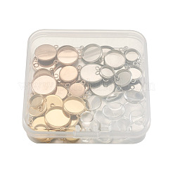 3 Colors 36Pcs 304 Stainless Steel Cabochon Connector Settings&nbsp;DIY-TA0003-52