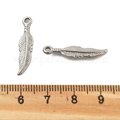 304ステンレスペンダント  羽  ステンレス鋼色  25.5x6x2.5mm  穴：2mm&nbsp;STAS-E446-08P