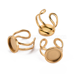 201 Stainless Steel Cuff Pad Ring Settings&nbsp;X-STAS-S080-040B-G
