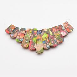 Assembled Gold Line and Imperial Jasper Beads Strands&nbsp;G-P298-K04