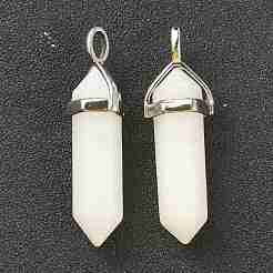 Natural White Jade Pendants&nbsp;X-G-M378-01P-A12