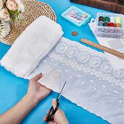 3 Yards Cotton Embroidered Flower Fabrics&nbsp;DIY-FG0008-65