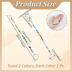 2Pcs Cat Eye Beads Keychain&nbsp;KEYC-NB00021