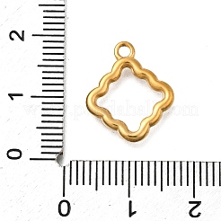 304ステンレスペンダント  ひし形チャーム  イオンプレーティング（ip）  18KGP本金メッキ  16.5x14x2mm  穴：1.6mm&nbsp;STAS-C119-19G