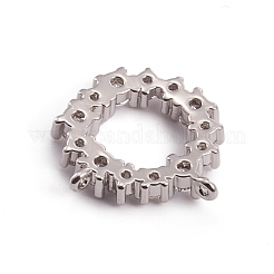 Brass Micro Pave Clear Cubic Zirconia Pendants&nbsp;ZIRC-L091-032P