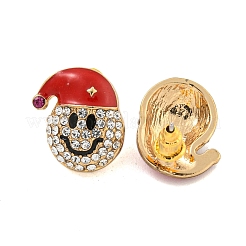 Christmas Alloy Crystal Rhinestone Stud Earrings for Women&nbsp;LS-EJEW-M256-01B-G