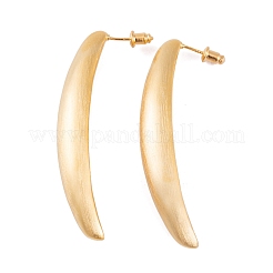 女性用バナナ真鍮スタッドピアス  18KGP本金メッキ  57x10mm&nbsp;LS-EJEW-G391-06G