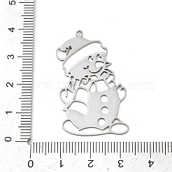 クリスマス 201 ステンレス ペンダント  サンタクロース  38x24x1mm  穴：1.5mm&nbsp;STAS-C156-01V-P
