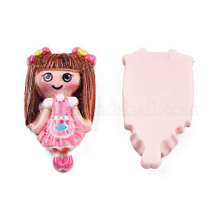 オペーク樹脂カボション  女の子  パールピンク  23x12.5x4mm&nbsp;LS-CRES-N018-052