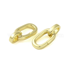 真鍮スプリングゲートリング  カドミウムフリー＆ニッケルフリー＆鉛フリー  オーバル  ゴールドカラー  19x8x6.5mm  穴：4mm&nbsp;KK-B089-17G
