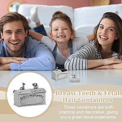 Tibetan Style Alloy My First Curl and My First Tooth Book Keepsake Box&nbsp;ODIS-WH0043-74B