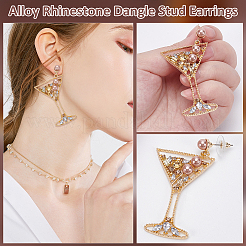 1Pair Alloy Rhinestone Dangle Stud Earrings&nbsp;EJEW-UN0002-73A