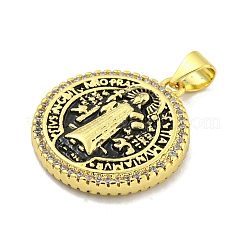 Rack Plating Brass Micro Pave Cubic Zirconia Pendants&nbsp;KK-B091-22G-07