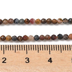 天然ピーターステットビーズ連売り  ラウンド  多面カット  2mm  穴：0.5mm  約161個/連  14.96