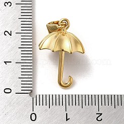 PVD真空メッキ304ステンレスペンダント  長持ちメッキ  3D傘チャーム  ゴールドカラー  22x15mm  穴：3.5x7mm&nbsp;STAS-B053-22G