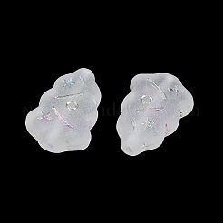 つや消し透明なアクリルビーズ  クリスマスツリー  シルバーライン入り  ABカラーメッキ  ホワイトスモーク  17x11.5x4.5mm  穴：1.5mm  約833個/500g&nbsp;OACR-P029-04B-01