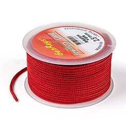 編み込みナイロン糸  染め  レッド  2.5mm  約10.93ヤード（10m）/ロール&nbsp;NWIR-Z001-20