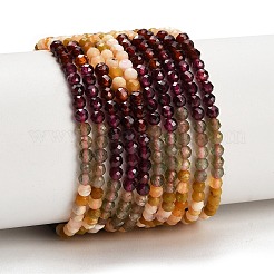 Gradient Color Natural Yellow Opal & Garnet & Apatite Beads Strands&nbsp;GG-CBA1668-A09-3mm