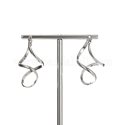 Non-Tarnish 201 Stainless Steel Twisted Number 8 Shaped Hoop Earrings&nbsp;ZG7415-2