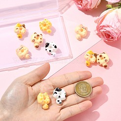 漫画猫型ドーナツ樹脂ラペルピンバック10個5色  バックパックの服に金色の真鍮バッジをペイントする  ミックスカラー  25x21mm  2個/カラー&nbsp;JEWB-CJ0003-07