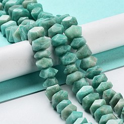 天然石アマゾナイトビーズ連売り  ナゲット  多面カット  6~8x10.5~14x8~9.5mm  穴：1.2mm  約57~61個/連  15.16''~15.39''（38.5~39.1センチメートル）&nbsp;G-D091-A20