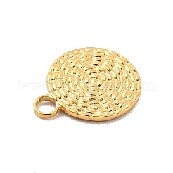 イオンプレーティング（IP）304ステンレススチールチャーム  フラットラウンドのチャーム  18KGP本金メッキ  13x10.5x1mm  穴：2mm&nbsp;STAS-F282-04G