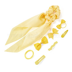 ヘアアクセサリーセット  ヘアタイを含む  アイアン製ダッカール  きいろ  内径：34mm&nbsp;OHAR-TA0001-20A