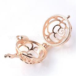 Rack Plating Brass Cage Pendants&nbsp;KK-S751-009KC